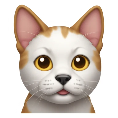 a cat with a dogs head sticker