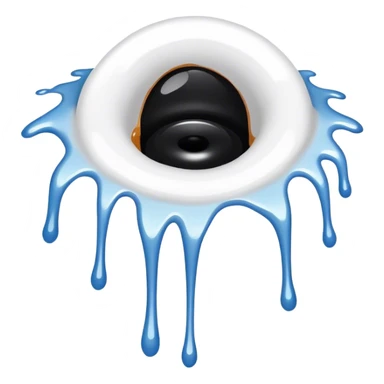 a black hole on floor dripping white paint  sticker