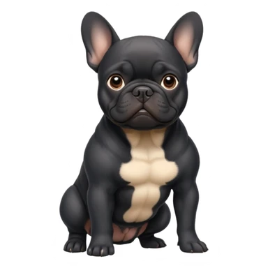 Bouledogue français noir  corps sticker