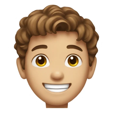 smiling boy portrait with brown hair sticker