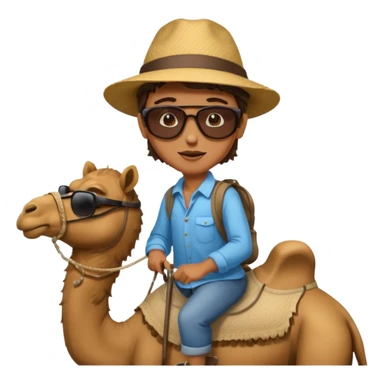 Tourist indesert with camel sticker