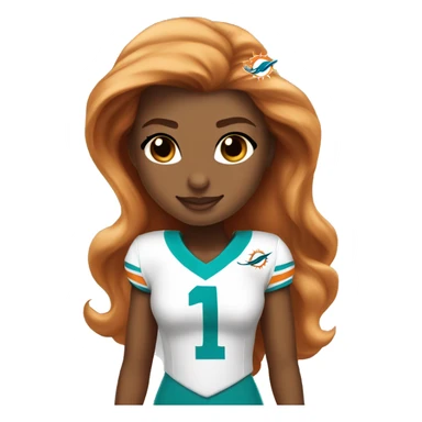 Dianey Princess Belle swift wearing Miami Dolphins jersey number 1 sticker