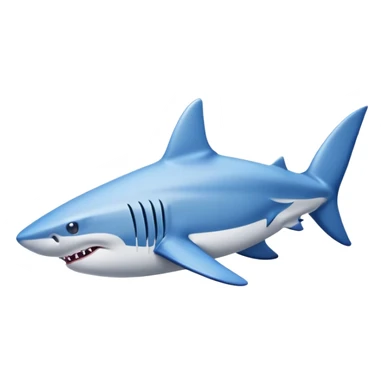 A shark with blue Nike shoes sticker