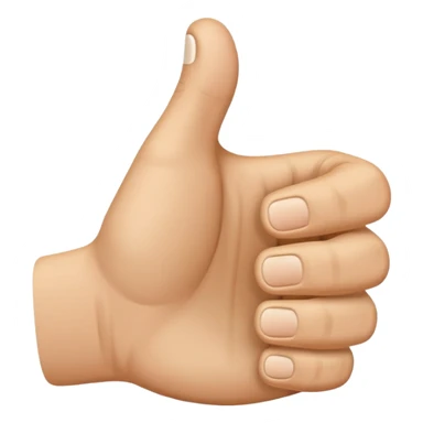 Thumbs up but the thumb is bent at 45 degree angle sticker