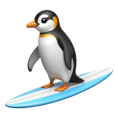 Penguin on a surfboard  sticker