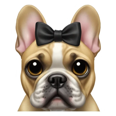 Black french bulldog with bow tie sticker