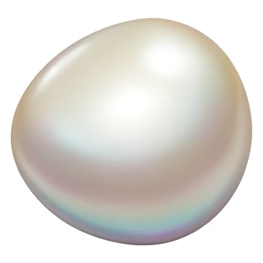 White pearl gemstone with pearlescent shine and luster sticker