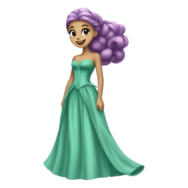 Ariana Grande as Galinda from wicked wearing long flowing dress  sticker