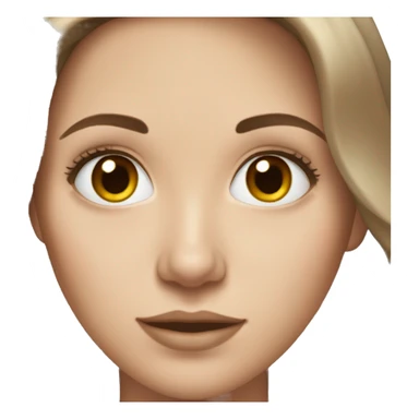 White girl with long brown hair makeup sticker