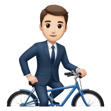 A man on a bike in an office sticker