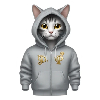 dior fashion hoodie cat sticker