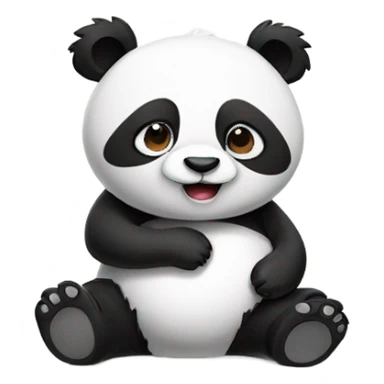 Hungry panda holding his stomach  sticker