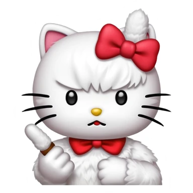 Hello kitty with middle finger  sticker