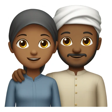 Muslim family with one 3 year old girl and one 1 year old boy sticker