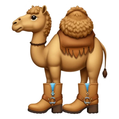 Camel Head Fridge Body Camel Legs Wear And Brown Boots And Background City sticker