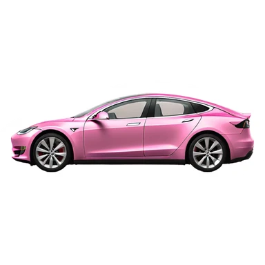 A pink tesla  sticker