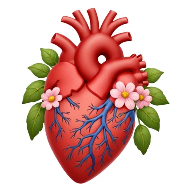 Anatomical hart with flowers sticker