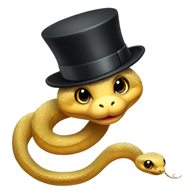 baby snake wearing top hat sticker