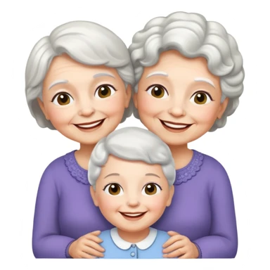 White Grandma with 2 black identical little girls  sticker