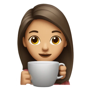 girl with laptop drinking coffee sticker