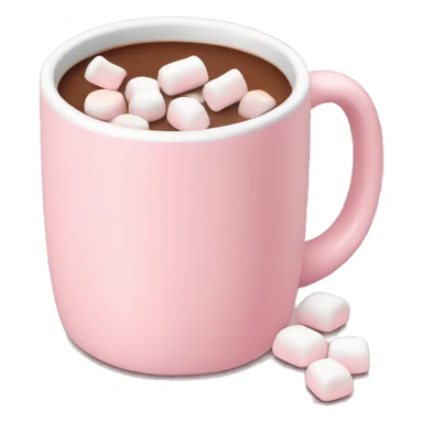 Pastel pink mug with hot coco and marshmallows  sticker
