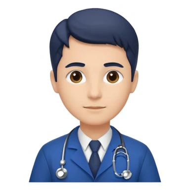 doctor con uniforme azul oscuro sticker