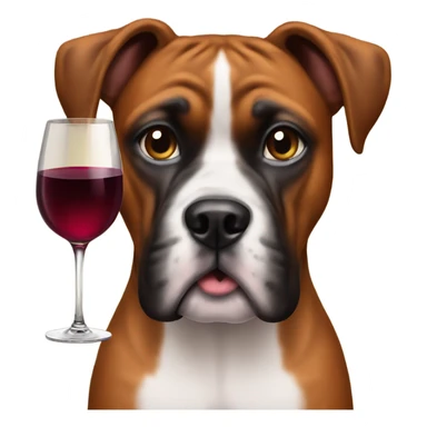 boxer dog with wine  sticker