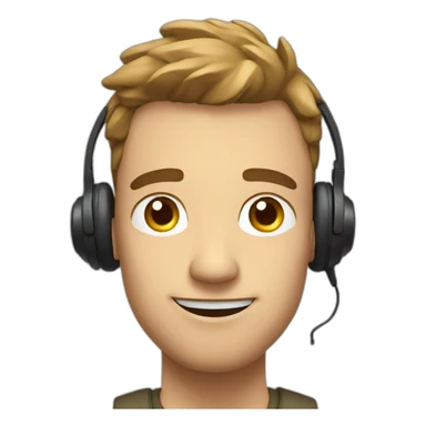 guy listening to an audiobook sticker