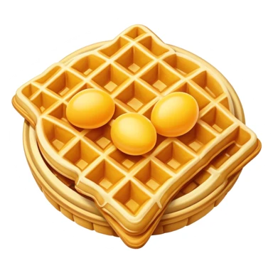Hong Kong Egg Waffle bubble shaped golden pastry, simplified emoji style with bold outlines and bright colors, cartoon style Chinese street snack Gai Dan Jai sticker
