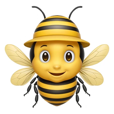 draw iOS emoji Bee, but with iOS emoji gentle hat sticker