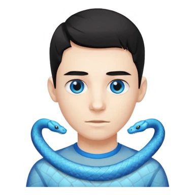 White Black haired boy with blue eyes and see through pit vipers sticker