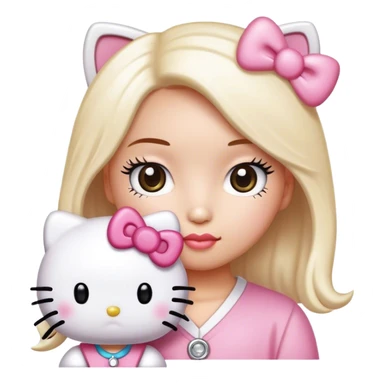  hello Kitty SANRIO holding an eyelash spoolie sticker