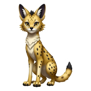 Epic Cute Dark Sergal-Serval-Vernid full body sticker