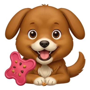 dog biting dog treat sticker