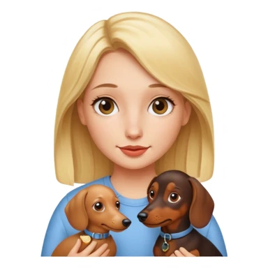 blonde girl with dachshund sticker