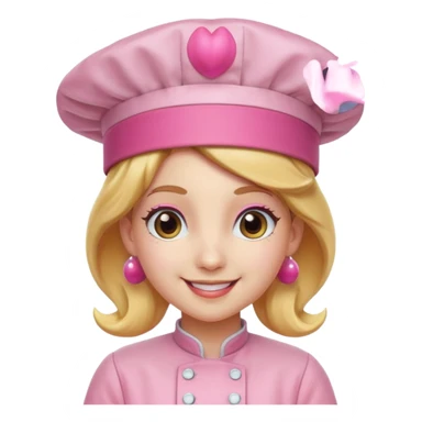 Pink chef hat princess peach sticker