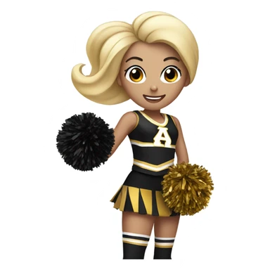 White emoji black and gold cheerleader sticker