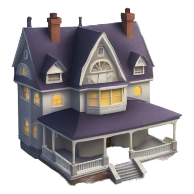 Haunted manor hotel with attached garage on the side  sticker