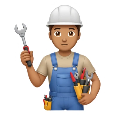 HVAC technician with tools action figure sticker