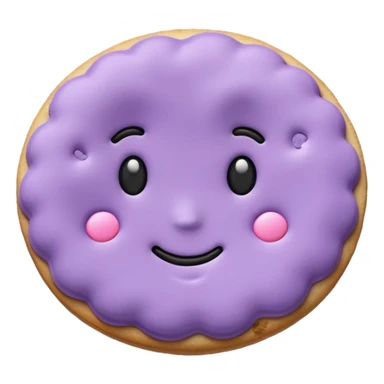  a pastel purple cookie with soft crumbly  sticker