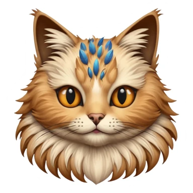 cat face on bird sticker