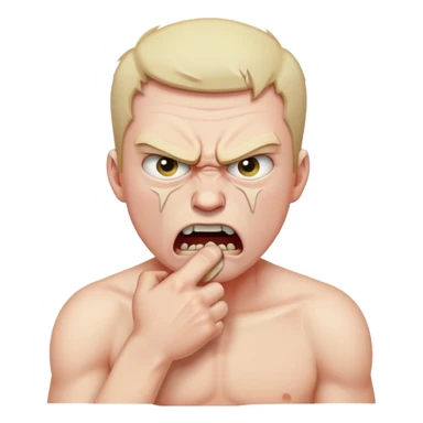 Angry man choking himself sticker