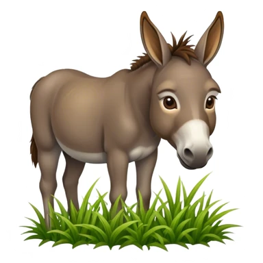 donkey chews grass sticker