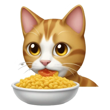 Cat smelling food sticker