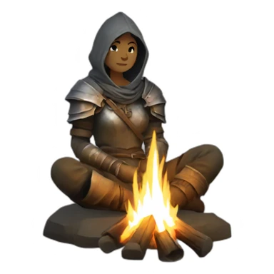 dark souls woman sitting by campfire sticker