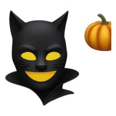 Chat noir avec un masque de citrouille sticker