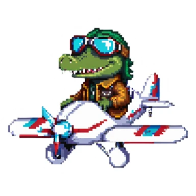 crocodile taking off in airplane sticker