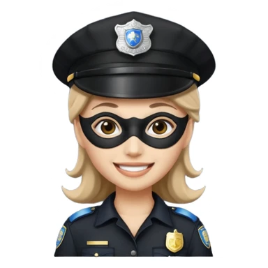 thief with police hat, thief mask, thief black dress. sticker
