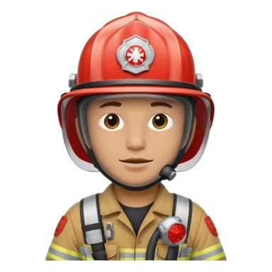 Firefighter with white respiratory protection white color helmet sticker