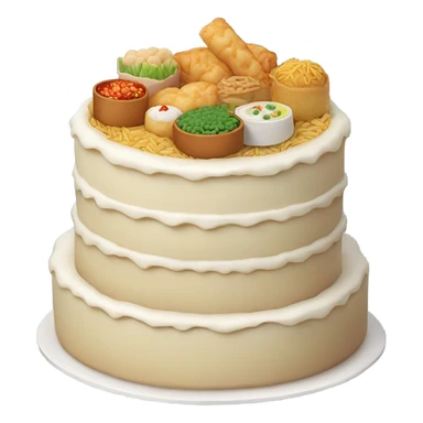 Cake made out of Chinese food sticker